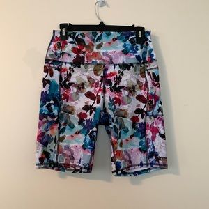 RBX, size L, floral bike shorts